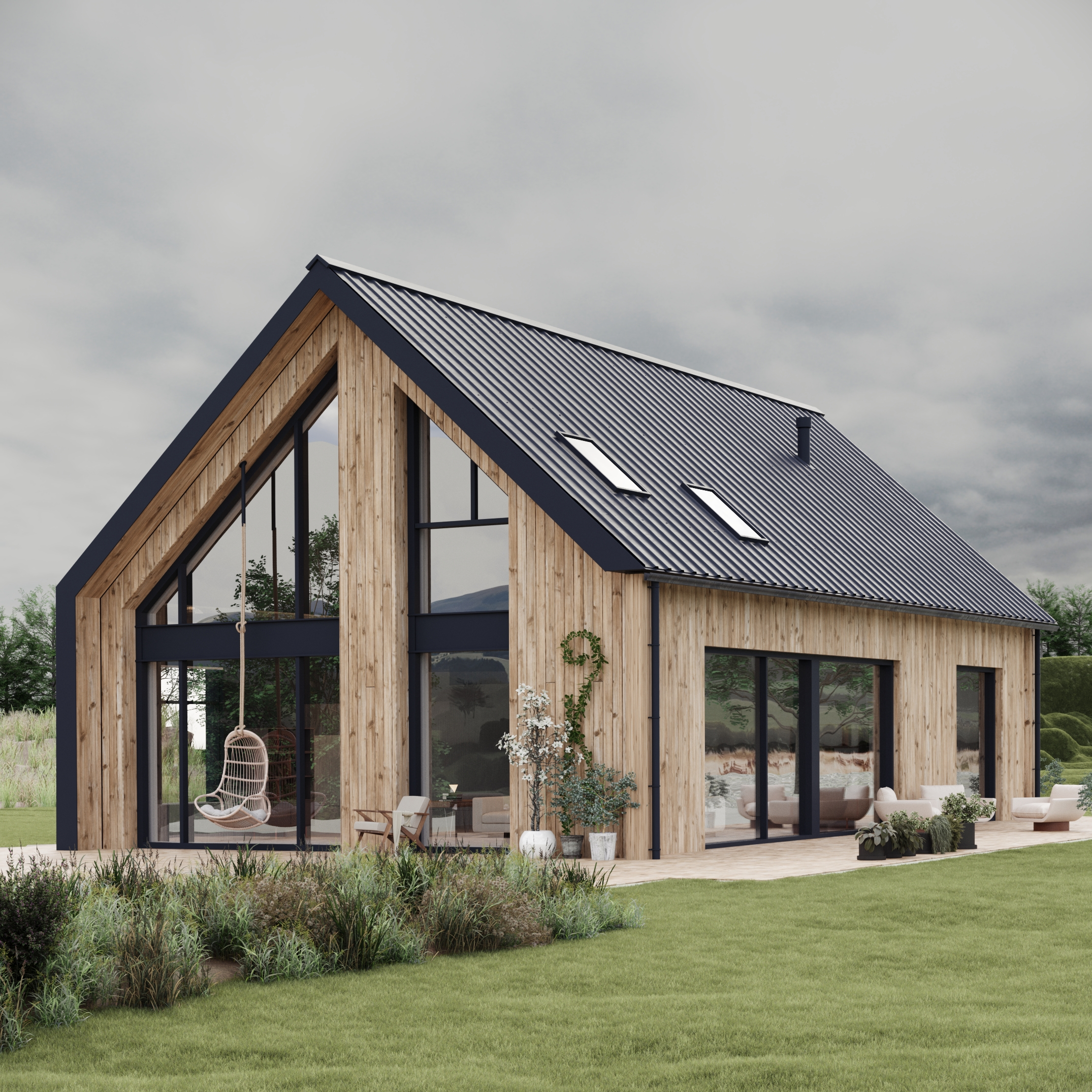 Modern A-Frame Barn Structure